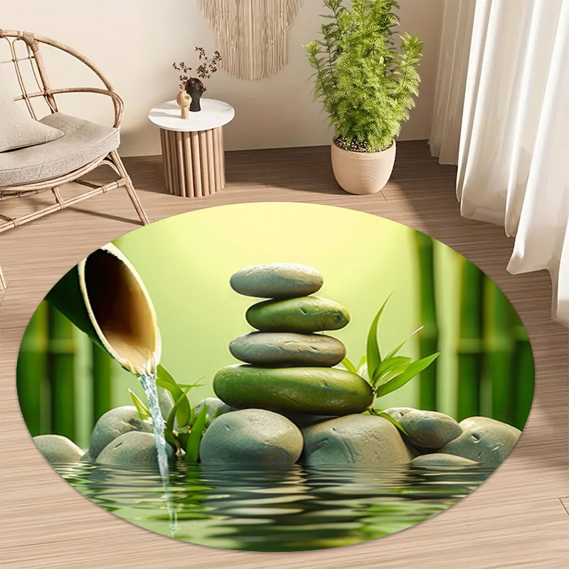 Spa Wellness Hotel - Zen Bambu Taş Su Akışı Yuvarlak